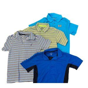 Bundle (4) Boys M + L polo shirts - under armor + slazenger + Nautica